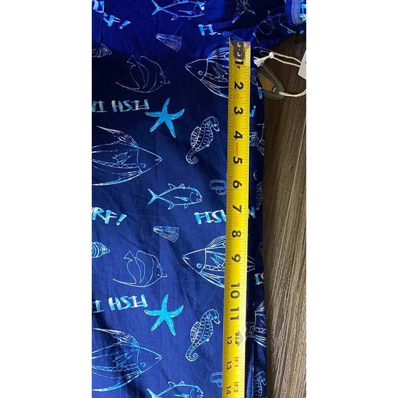 Huntington Beach Club navy cotton ocean print men's short sleeve shirt 3XL - Picture 7 of 9